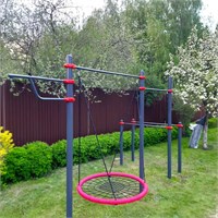 Спортивный комплекс с турником, брусьями и качелями-гнездо СК-155