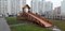 Зимняя деревянная заливная горка Теремок 2 скат 8 м - фото 8385