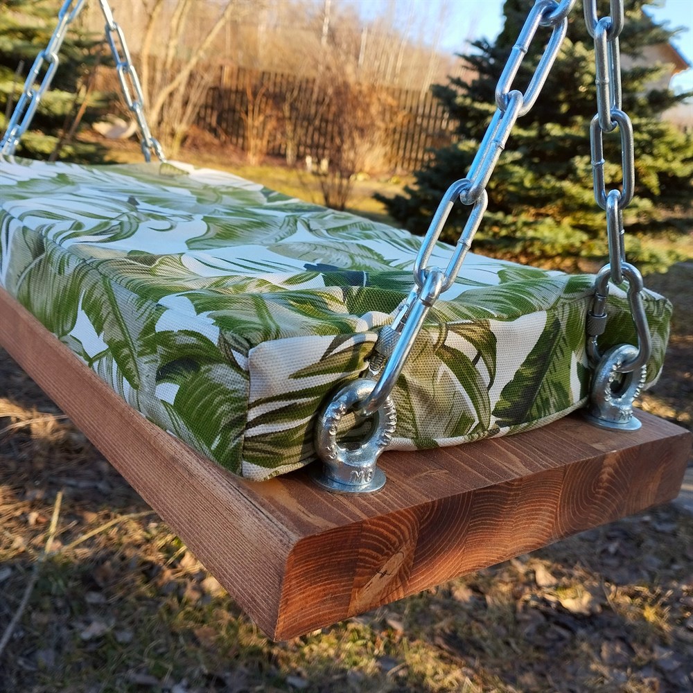 качели деревянные детские на цепях